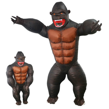 Gorilla Inflatable Costume Adult Gorilla Halloween Monster Costume Kids Gorilla Suit BEcostume